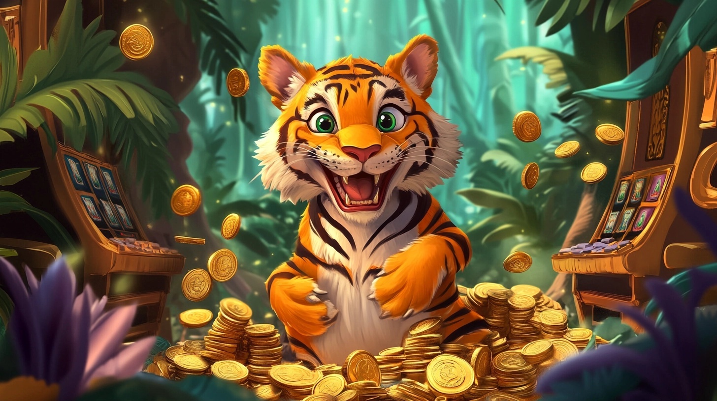 Tema de Slot PORQUINHOBET Fortune Tiger com Tigre e Moedas Douradas